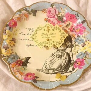 Truely Alice Dainty Plates 12 paper plates 3 designes Party Talking Tables 6.5"